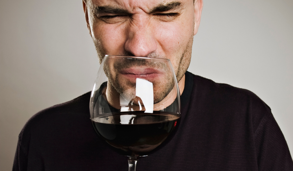 man wine glass