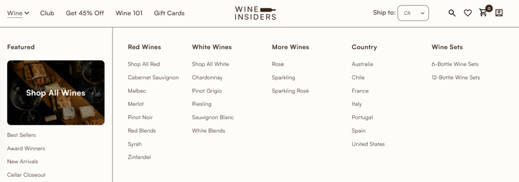 wine insider wine menu